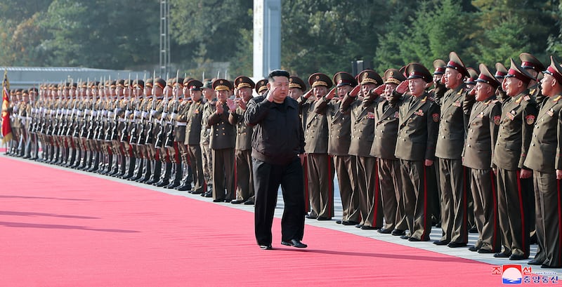 North Korea's leader Kim Jong Un visits the command of the 2nd Corps of the Korean People's Army in North Korea, Oct. 17, 2024.