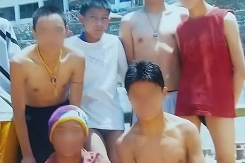 Lobsang Gelek and his housemates at Kempty Falls in Mussoorie, India, during summer vacation in 2006.